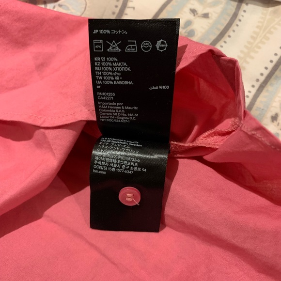H & M Pink elbow length puff sleeved shirt - Picture 4 of 4